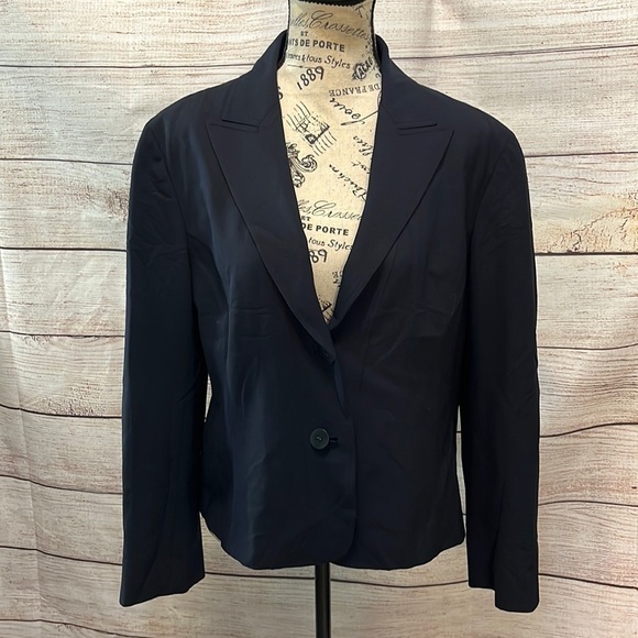 Lafayette 148 NY Blazer Wool Blend Size 12 Black - Picture 1 of 9